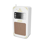 Witte draagbare Muur Plug Koran speaker met gouden accenten voor islamitische audio